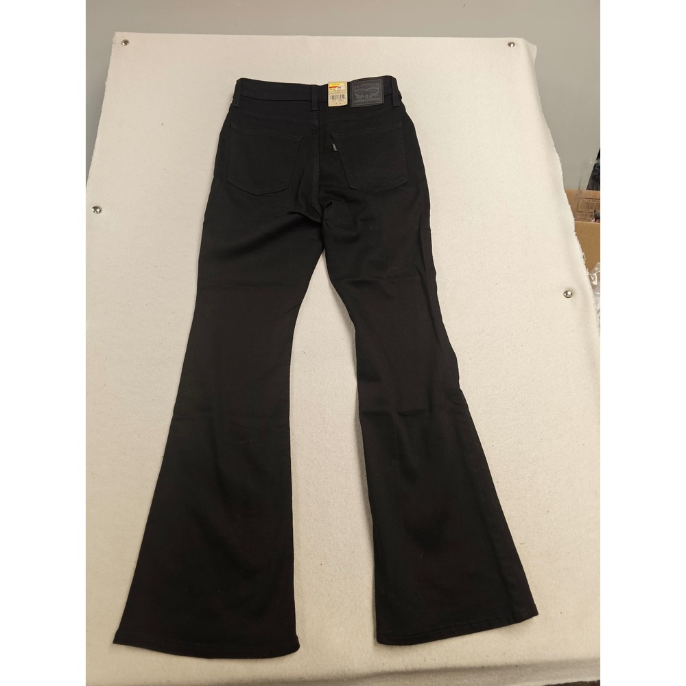 Levis 726 High Rise Flare Jeans Black Stellar‎ Stretch 29x30 NWT